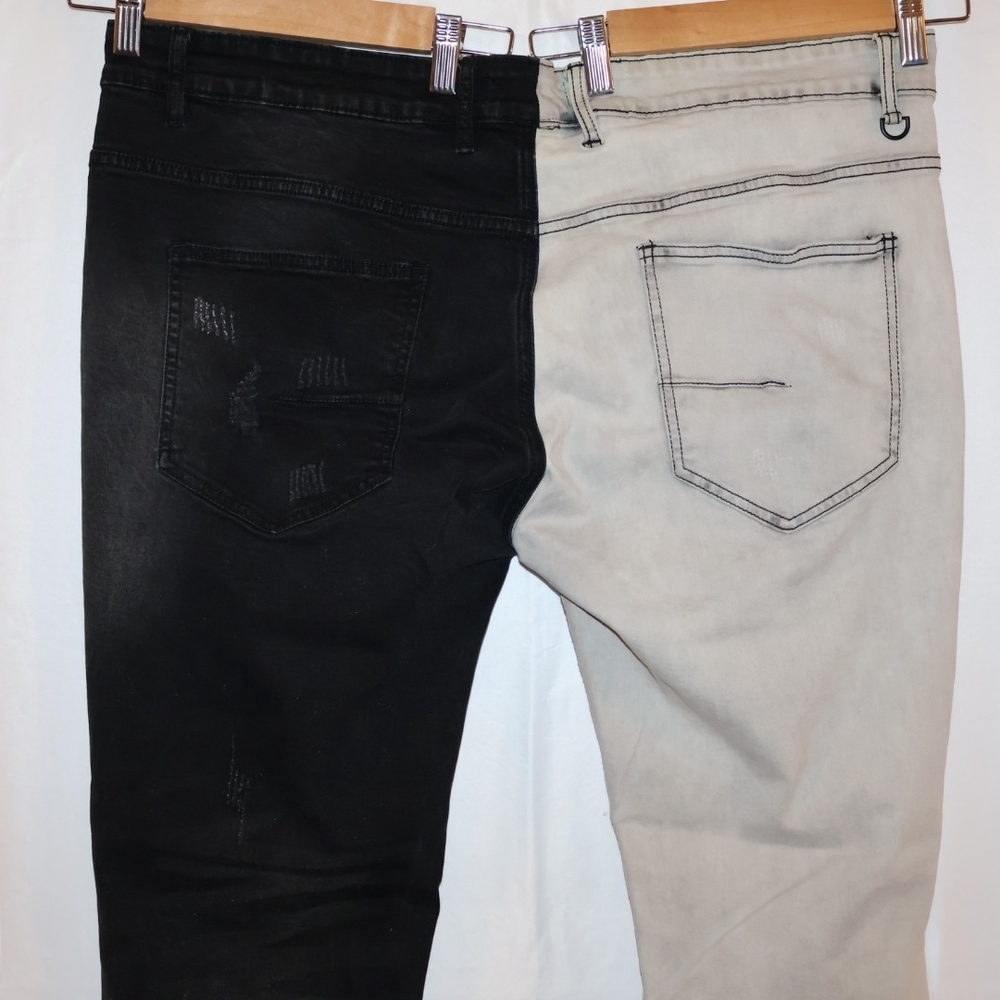 Fashion Nova Two-tone Distressed Skinny Jeans - Picture 6 of 8